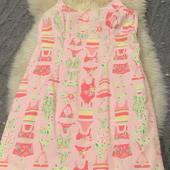 Lilly Pulitzer 6 women’s sundress. Pink with lime green . Yellow. Pink. - Picture 1 of 6